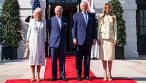Am zweiten Tag mit Donald Trump und Melania Trump (r.) haben König Charles und Camilla viel vor.