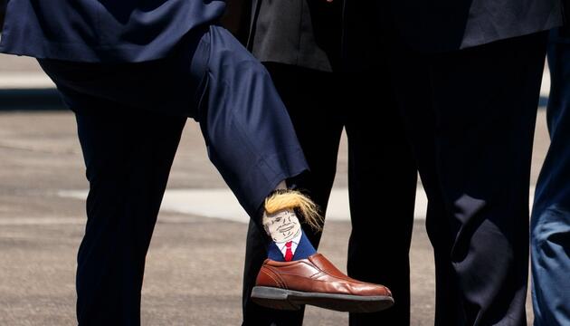 Socken mit dem Bildnis von US-Präsident Donald Trump