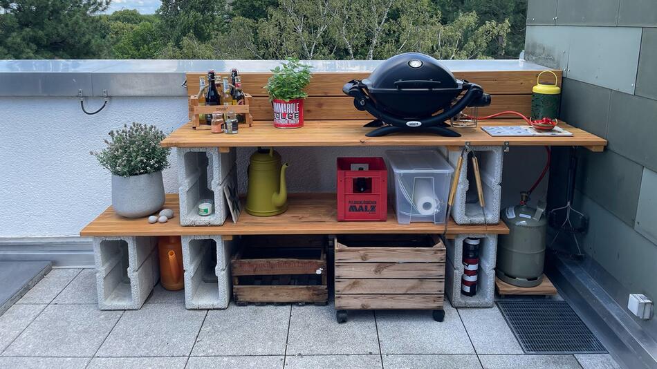 Selbstgebaute Grillstation