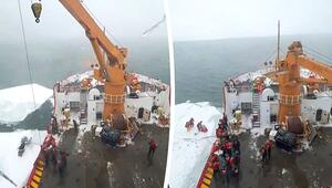 Auf treibender Eisscholle gefangen: Küstenwache rettet Schneemobilfahrer