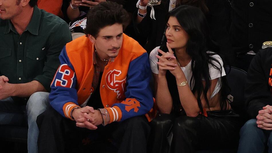 Timothée Chalamet und Kylie Jenner haben erneut gemeinsam ein Basketball-Spiel der New York ...