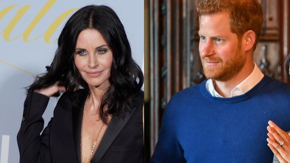 Prinz Harry und Courteney Cox