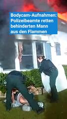 Polizeibeamte retten behinderten Mann aus den Flammen