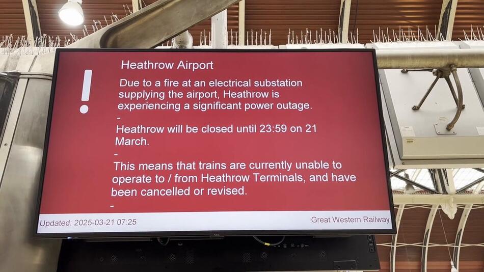 Stromausfall in London: Heathrow den ganzen Tag geschlossen