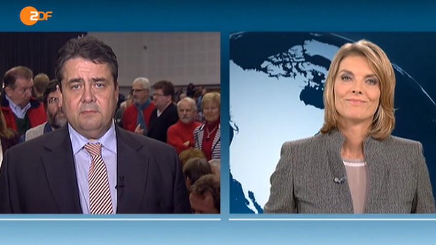 Sigmar Gabriel und Marietta Slomka