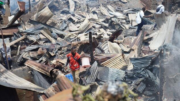 Ein Brand in einer Schule in Bukavu