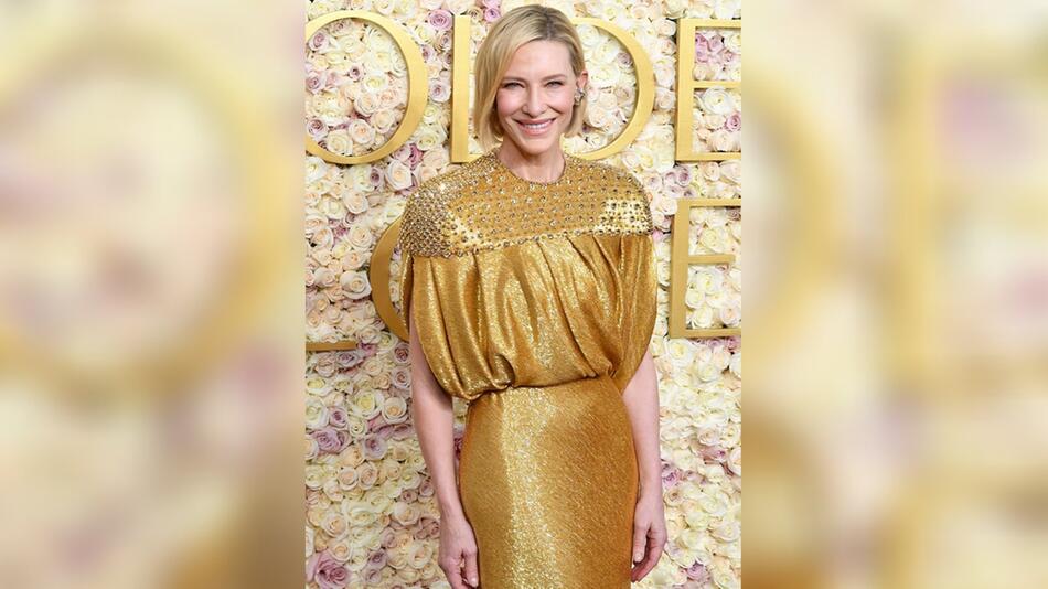 Gold kommt nie aus der Mode: Cate Blanchett trug am 5. Januar 2025 ein goldenes Kleid, das sie ...