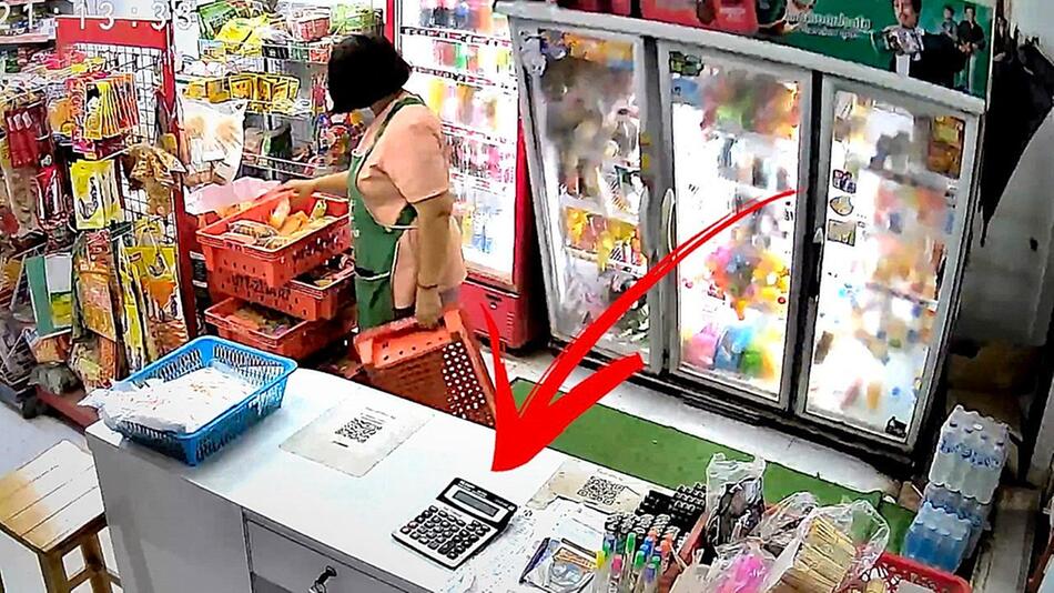 Horror-Moment: Ladenbesitzerin entgeht knapp umstürzendem Kühlschrank