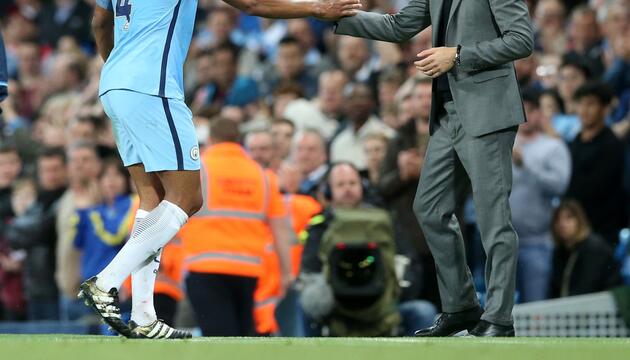 Vincent Kompany und Pep Guardiola