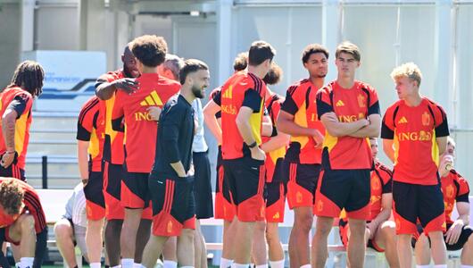 Belgiens Nationalteam bereitet sich auf das Viertelfinle gegen Spanien vor.