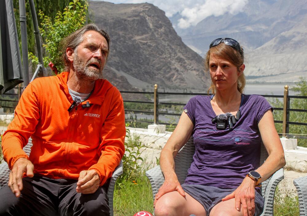 Thomas Huber und Marina Krauss beim Pressetermin am Donnerstag