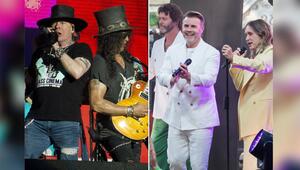 Guns N' Roses (li.) und Take That haben eine Reunion gefeiert.