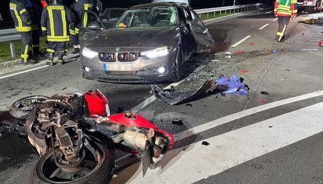 Motorradunfall auf der Bundesstraße 13