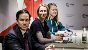 US-Außenminister Marco Rubio (l), und Kaja Kallas (M)