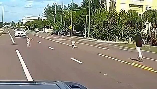 Mutiges Eingreifen: Fahrer rettet Kleinkinder von mehrspuriger Straße