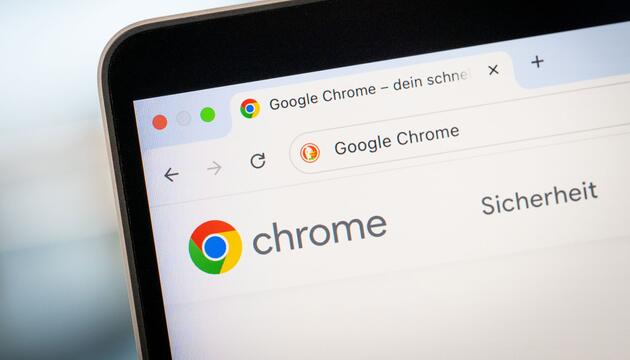 Der Google Chrome Browser auf einem Computerbildschirm