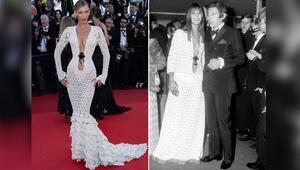 Bella Hadid (li.) sowie Jane Birkin und Serge Gainsbourg in Cannes.