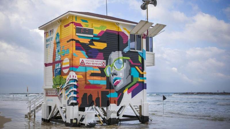 Rettungsturm am Strand von Tel Aviv