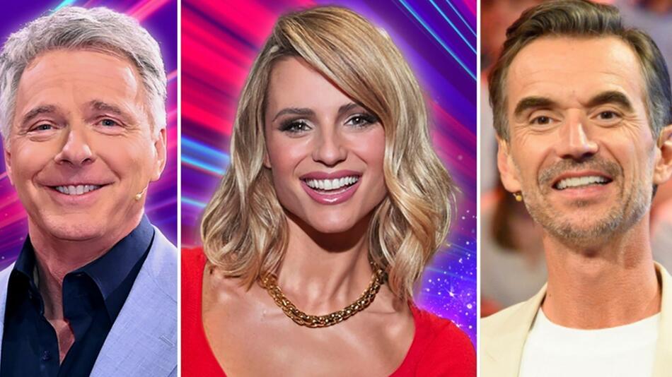 Jörg Pilawa und Michelle Hunziker führten durch die "Guinness"-Show und Florian Silbereisen (r.) ...