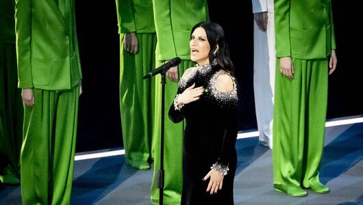 Laura Pausini sorgte mit ihrer Interpretation der italienischen Hymne für Gänsehaut.