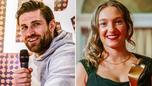 Die deutschen Fahnenträger: NHL-Profi Leon Draisaitl neben Skispringerin Katharina Schmid.