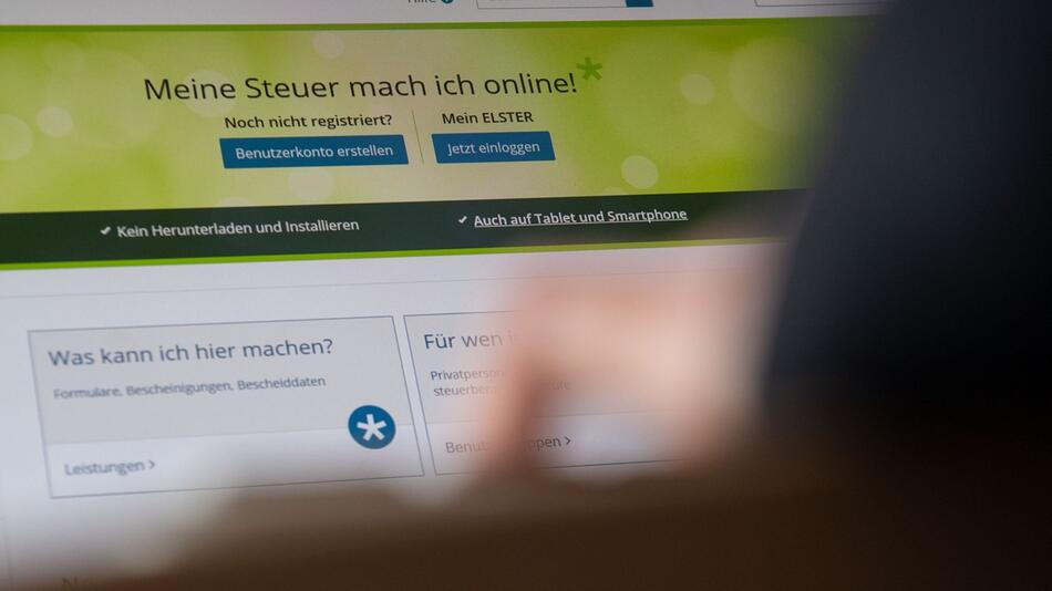 Website zur Abwicklung der Steuererklärung