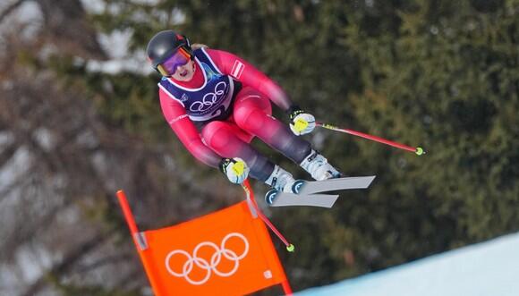 Österreichs Nina Ortlieb am 10.2.26 in Aktion. 