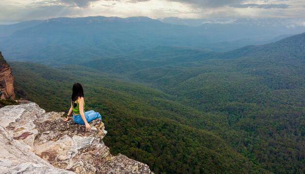 Touristin am Lincolns Rock