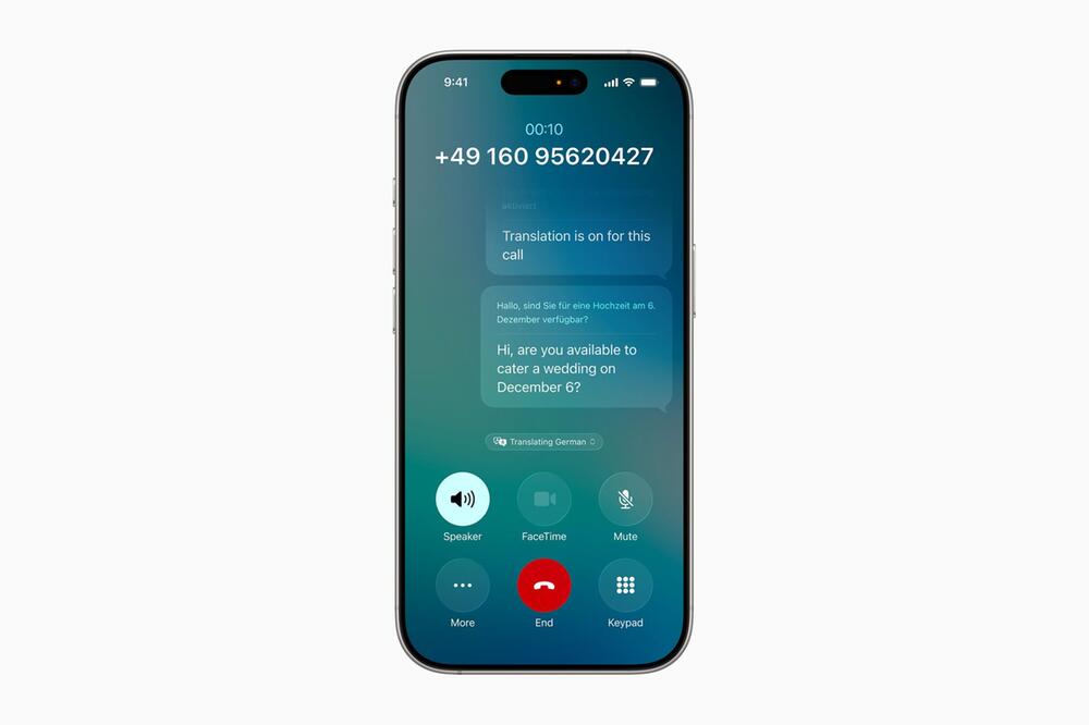 Apple Übersetzungsfunktion bei Telefonanrufe