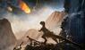 Raptor Dinosaurier beobachtet Asteroideneinschlag